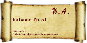 Weidner Antal névjegykártya